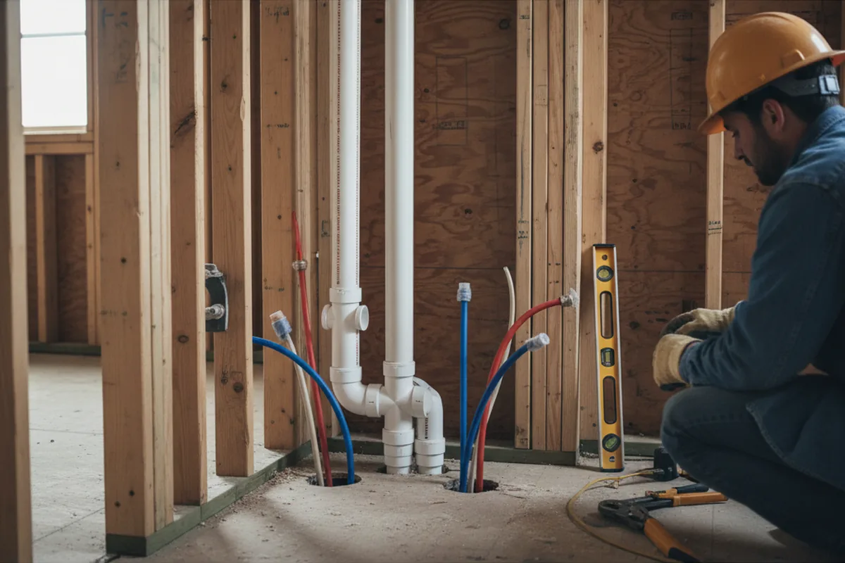 Drain and supply rough-in during Drain Cleaning in Breezewood